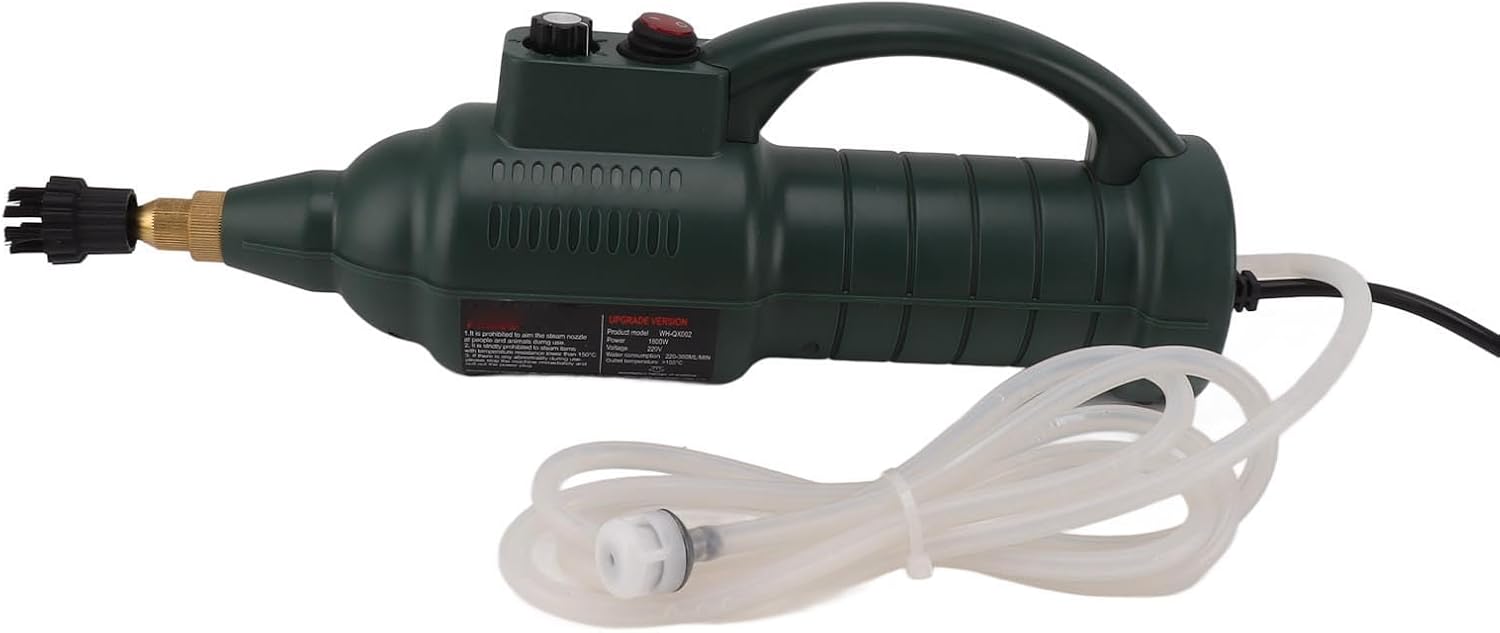 FOSA Handheld Steam Machine, 2500W Pressurized Steam Cleaner with 3 Brush Heads 2 Nozzles, Intelligent for Kitchen Furniture Sofa Remove Dirt (Military Green US