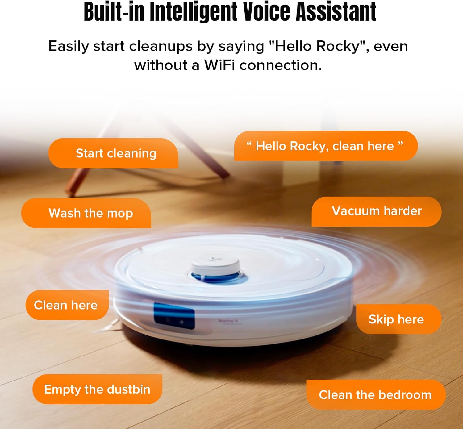 roborock Qrevo MaxV Robot Vacuum and Mop, FlexiArm Design, Hot Water Re-Wash & Re-Mop, Auto-Drying, Self-Emptying, 7000Pa Suction, Built-in Voice Assistant, Auto Mop Lifting(Renewed)