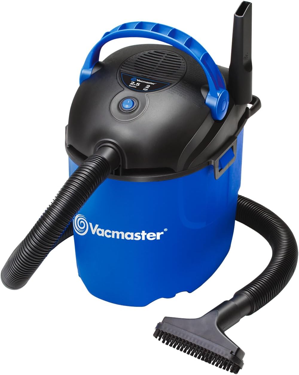 Vacmaster, VP205, 2.5 Gallon 2 Peak HP Portable Wet/Dry Shop Vacuum, Blue