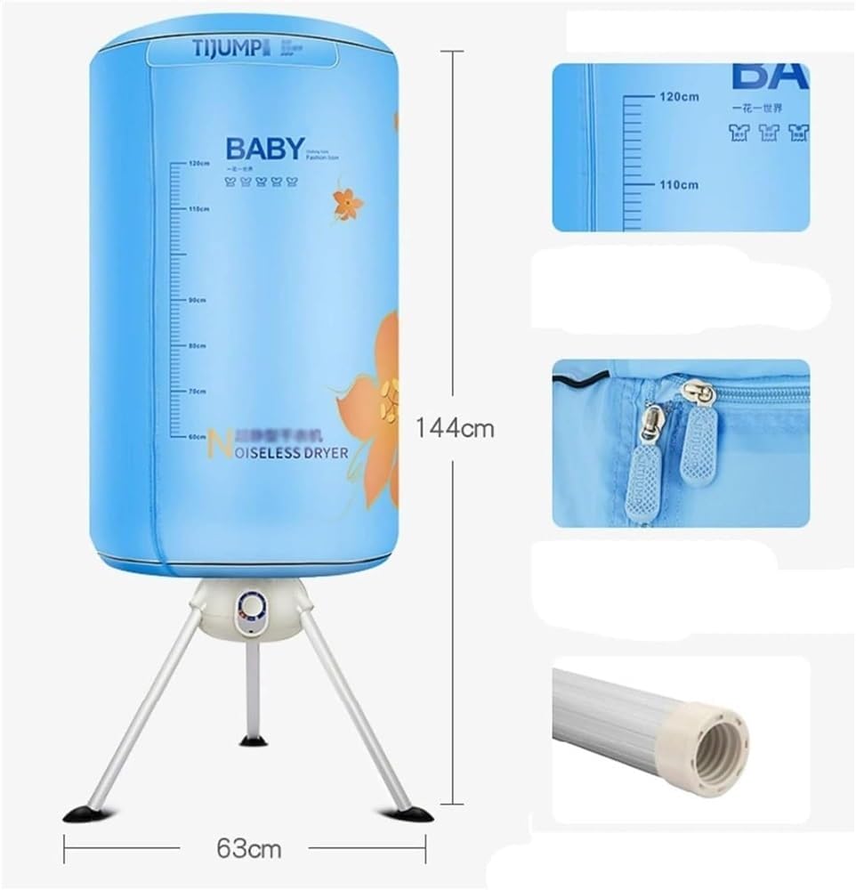 65℃/900W Round Heated Clothes Airer Lectric Heated Dryer 360° Three-Dimensional Warm Air Drying Clothes for Clothing, Shoes, Socks, Bed Linen, Towels