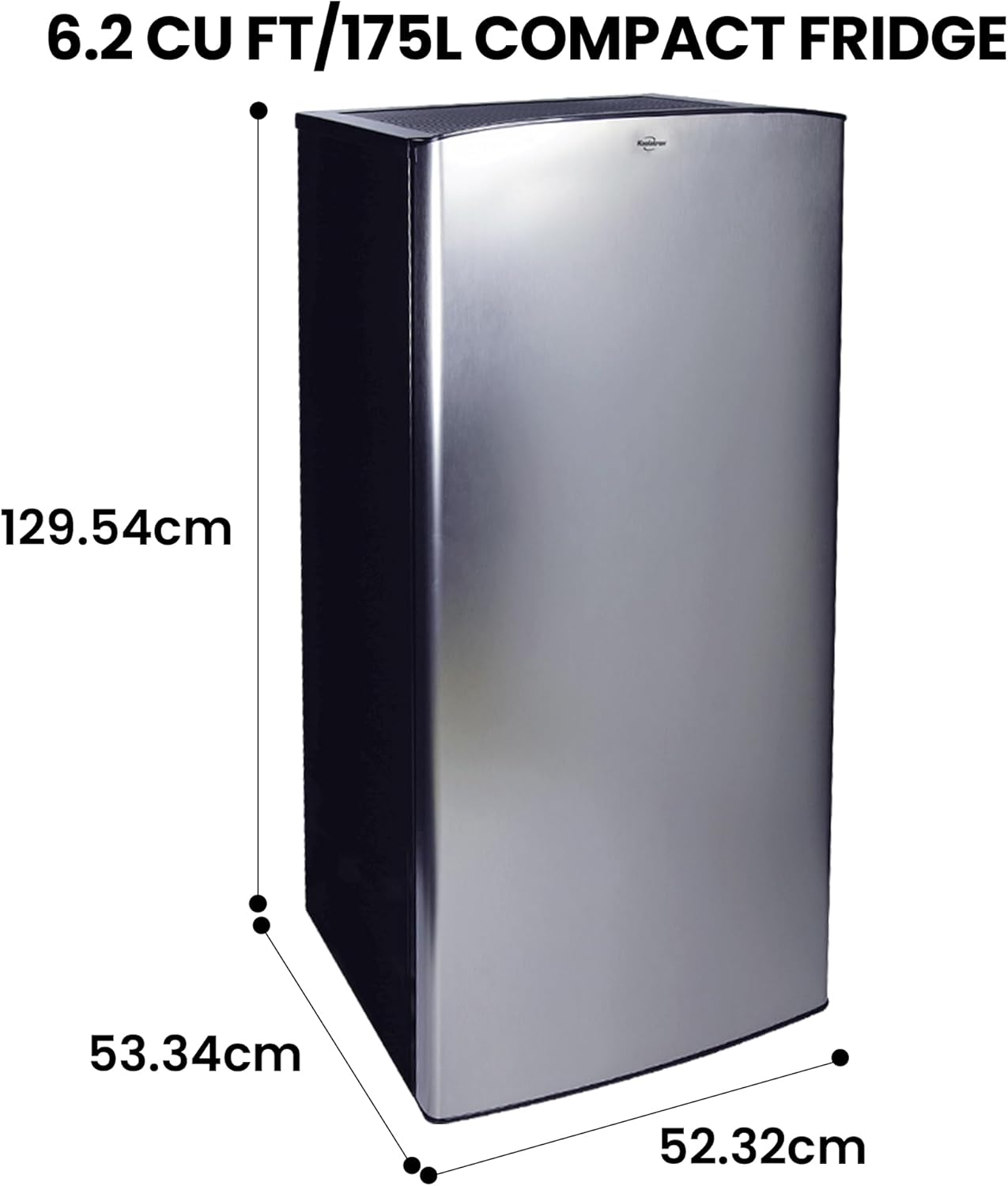 Koolatron Mini Fridge W/Freezer 6.2 Cu Ft Small Refrigerator for Dorm, Office, Bedroom, Home - Beer Fridge, Stainless Steel