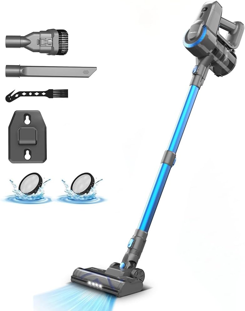 N300 Cordless Vacuum Cleaner, 20Kpa Suction, Lightweight Stick Vacuum for Carpet and Hard Floor, with Attachments