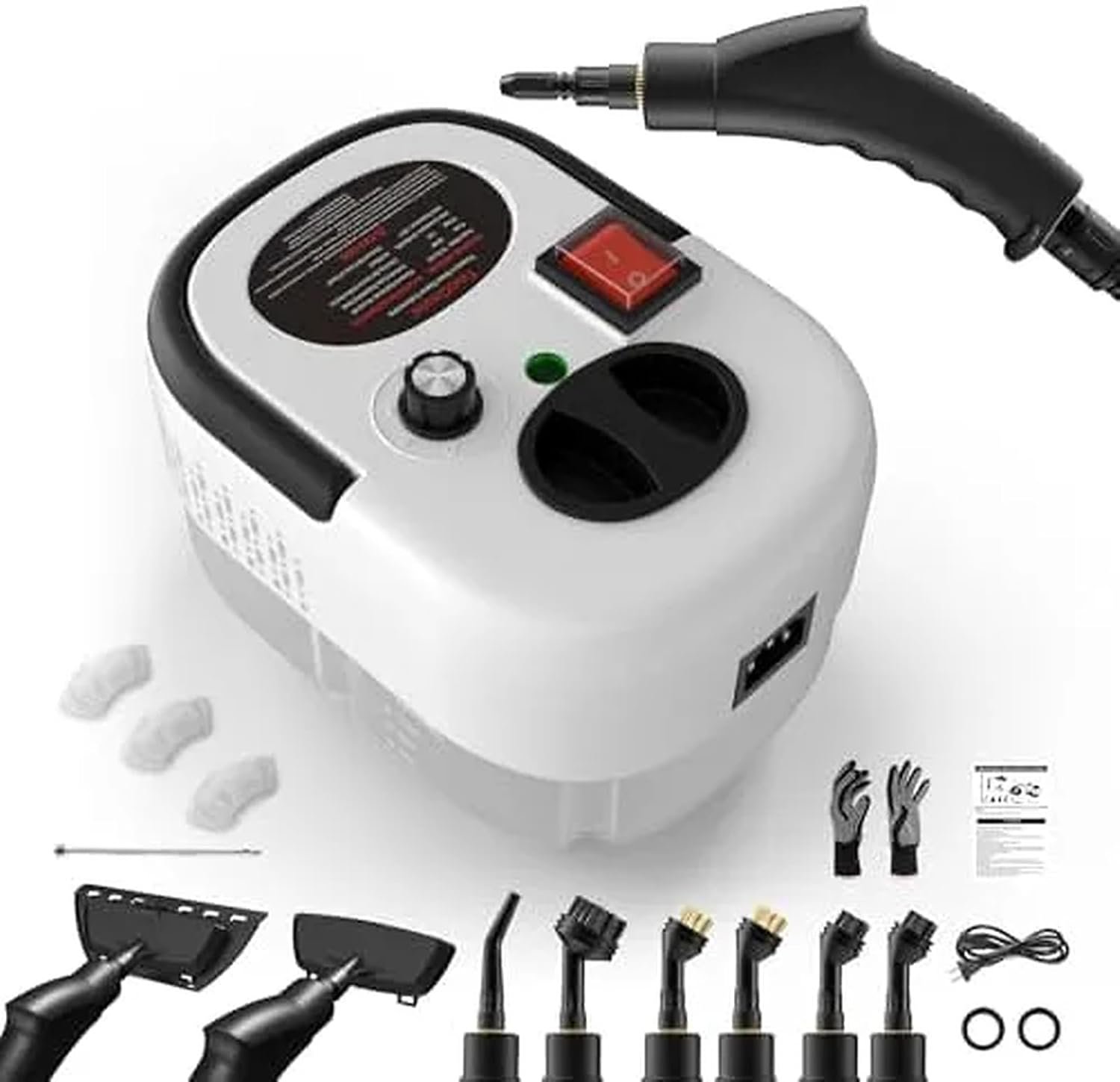 2500W Handheld Steam Cleaner, High Pressure Portable Steamer for Cleaning, Multi-Purpose Steam Cleaner for Car, Kitchen, Upholstery, Grout, Tile and Bathroom