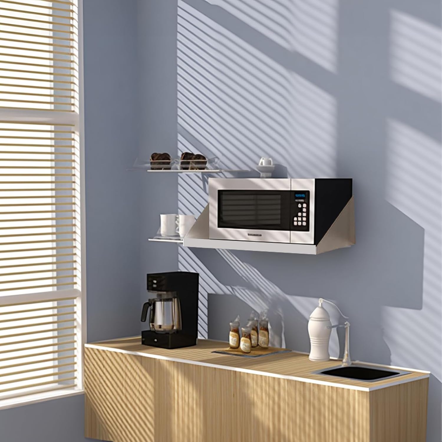 Hally Stainless Steel Microwave Shelf 18