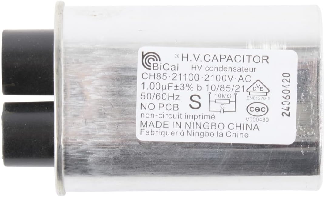 Whirlpool WPW10574736 OEM Microwave Capacitor, Stainless