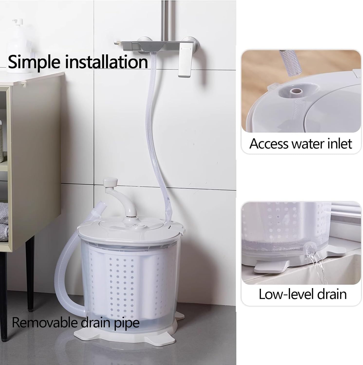 Generic Manual Washing Machine Nonelectric Portable Hand-cranked Manual Clothes Non-electric Washing Machine, Mini Travel Outdoor Washing, for Dormitory Apartment Camping