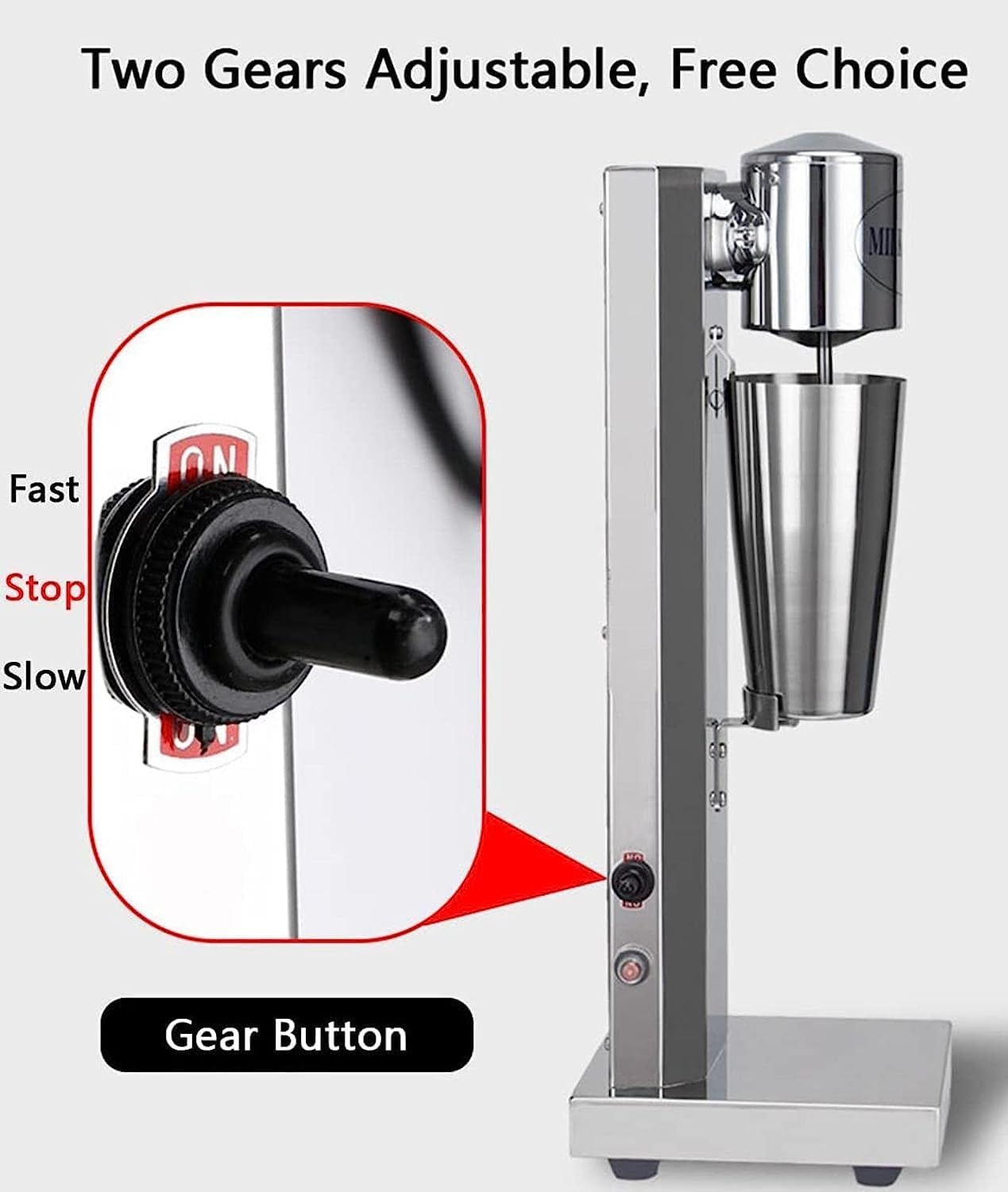 Milkshake Maker,Milkshake Maker, Stainless Steel Smoothie Milk Ice Cream Blender, 800ML Electric Milkshake Maker Machine, Speed Adjustable Drink Mixer