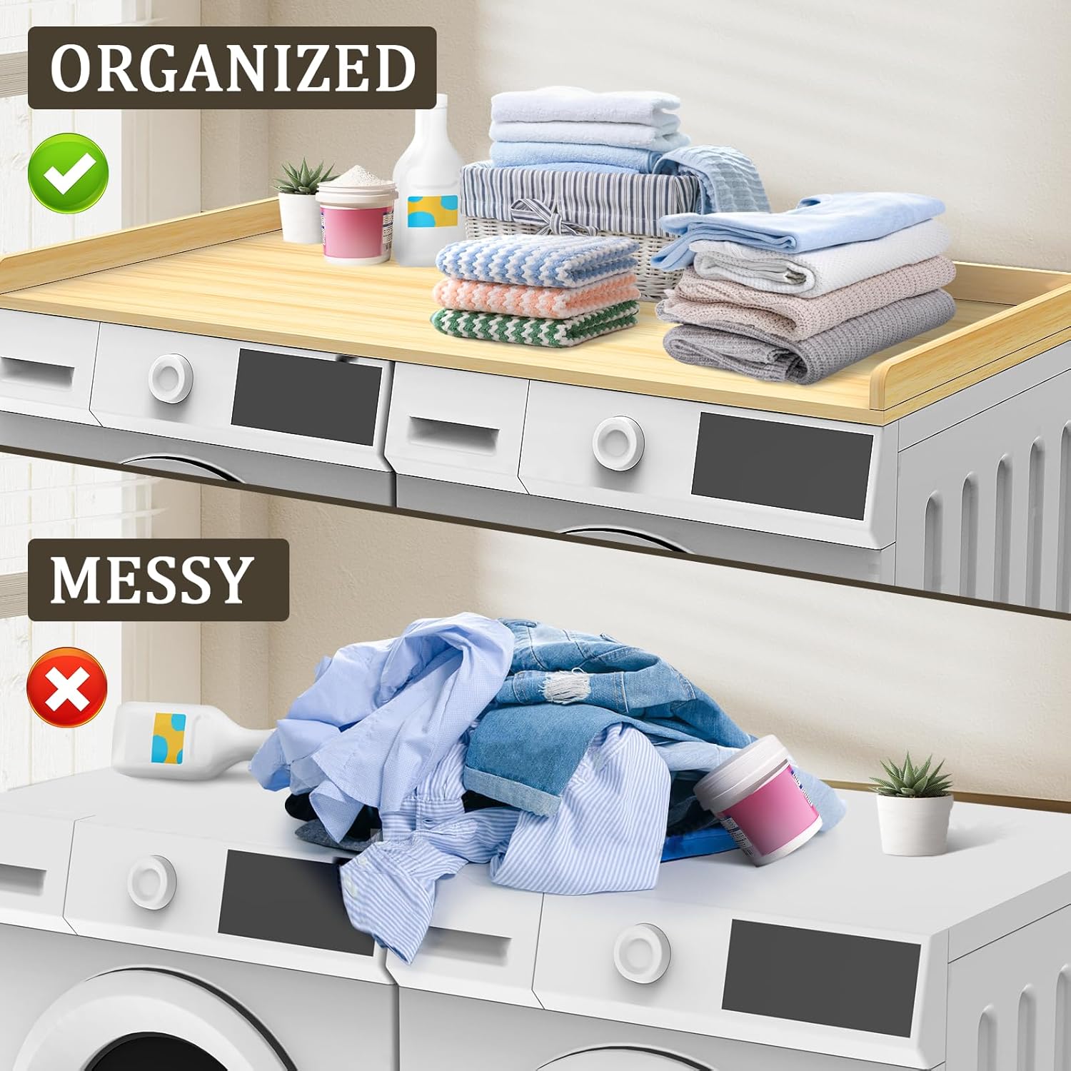 Uniflasy Washer Dryer Countertop for GE, LG, Samsung – 54