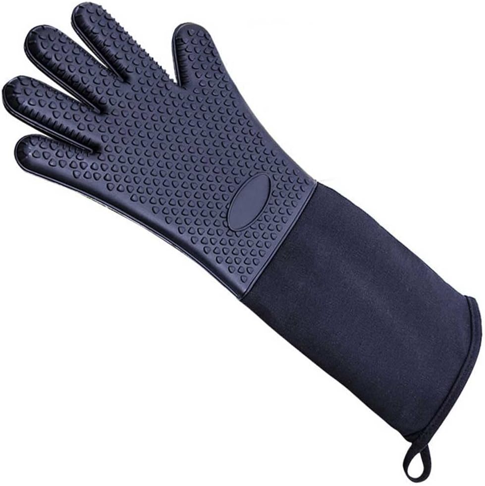 Kitchen Gloves Microwave Oven Mitts Long Heat-Insulation Gloves Non-Slip Anti-Scald for Cooking Baking BBQ