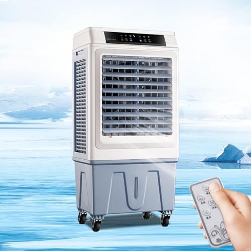 Portable Air Conditioner, 50L Swamp Cooler, 3-Speed Fan, Evaporative Air Cooler with Remote, 120° Oscillation, 4 Ice Crystals, Ideal for Home & Large Spaces