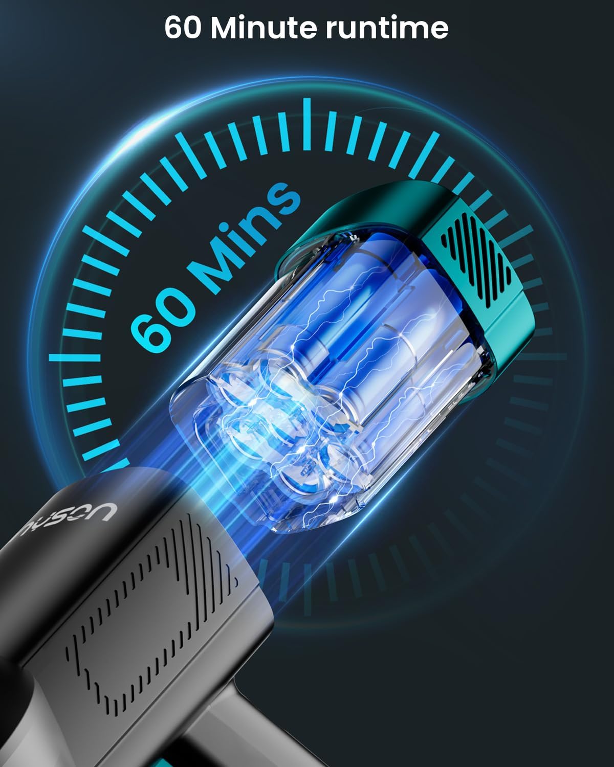 Cordless Vacuum Cleaner +1*Extra Battery Bundle - 550W/45KPa Suction, 65Min Runtime, OLED Display & Anti-Tangle Brush