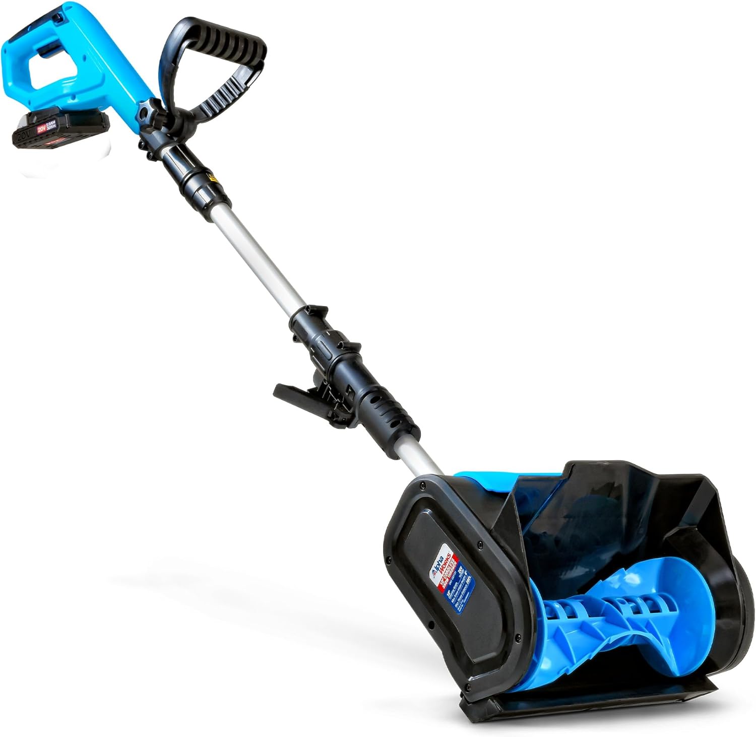 AlphaWorks Cordless Snow Shovel, 20V 2Ah DC Electric Snow Thrower - Removable Battery, Lightweight Design, 10