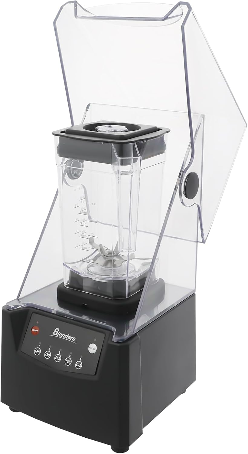 0.48Gal Professional Commercial Blender with Noise Enclosure, Performance Professional Countertop B-lender, 2600w Versatile Heavy Duty Blender with 5 Time Settings, Two Volume Units, 23000r/Min