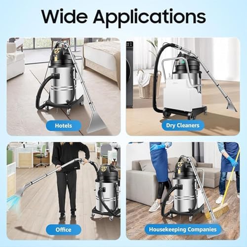 30L/40L/60L Commercial Carpet Cleaning Machine, 3-in-1 Professional Wet Dry Vacuum Extractor, Portable Spot Cleaner for Hotels, Offices, Upholstery & Carpets