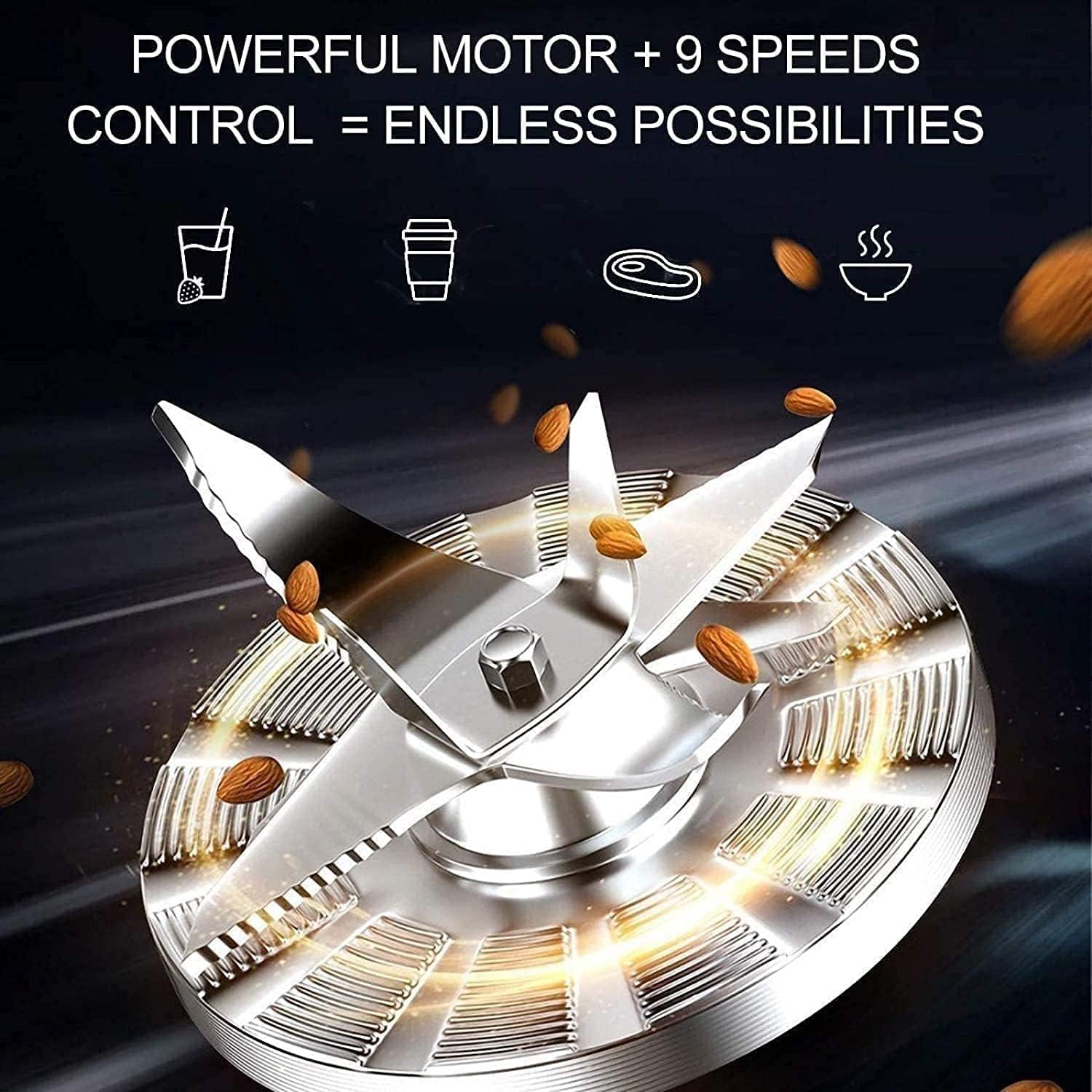 Home Small Ice Crusher, Milkshake Smoothie 1000 W Blender, High Speed Ice Crusher 2L Home Heating Automatic Cooking Machine