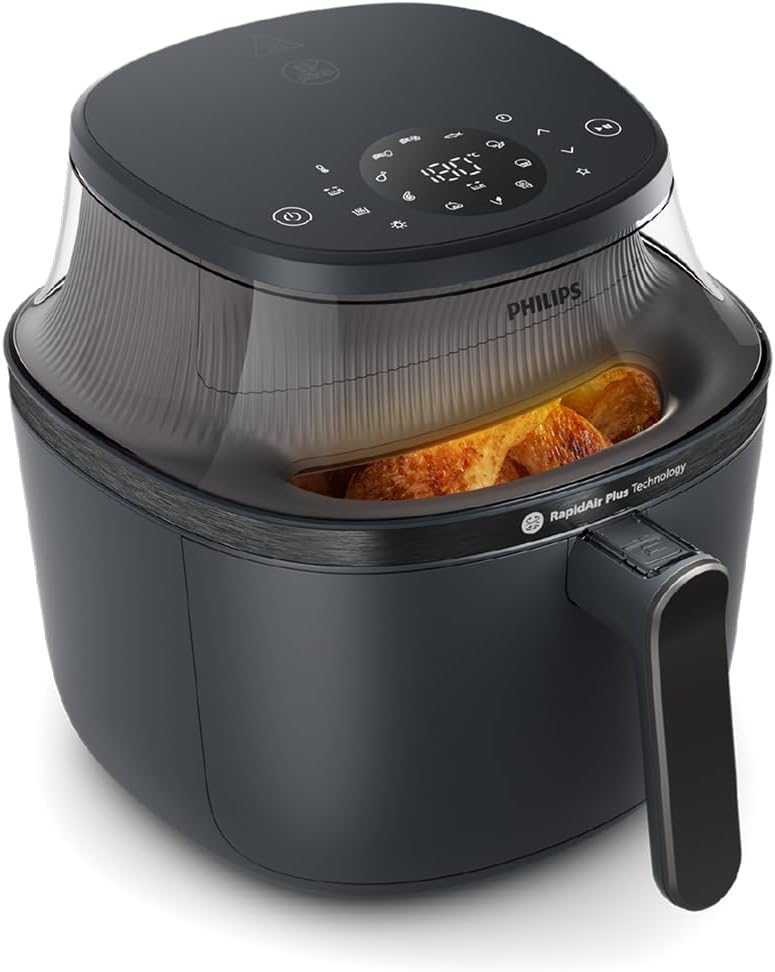 Philips Airfryer 3000 Series - Premium 6.5qt Airfryer with Window, RapidAir Plus Technology, 16 Ways to Cook, 90% Less Fat, Easy to Clean, Touchscreen, Energy Saving (NA330/00)