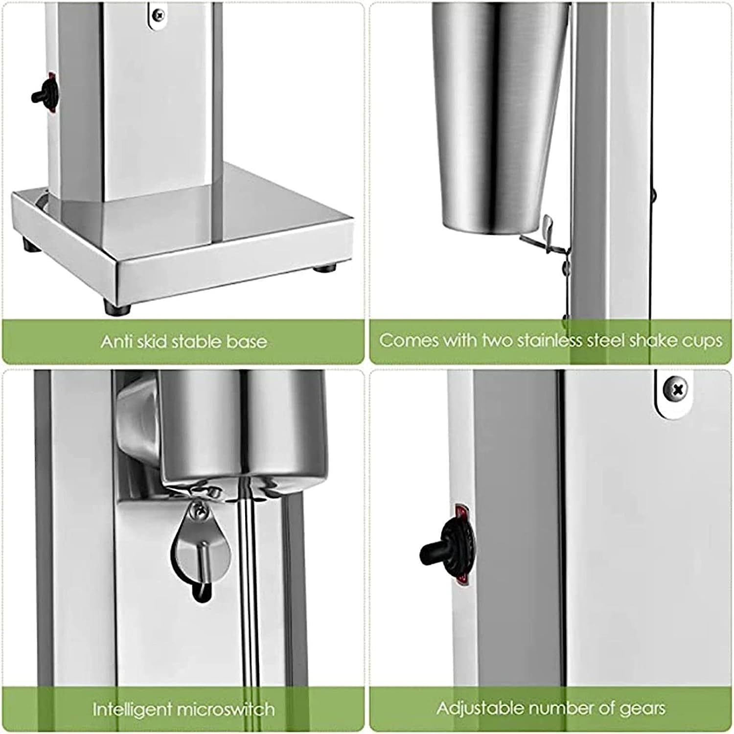 Milkshake Maker,Milkshake Machine, 2 Speed Adjustable Electric Milkshake Maker, Stainless Steel Ice Cream Maker Blender, for Home Business