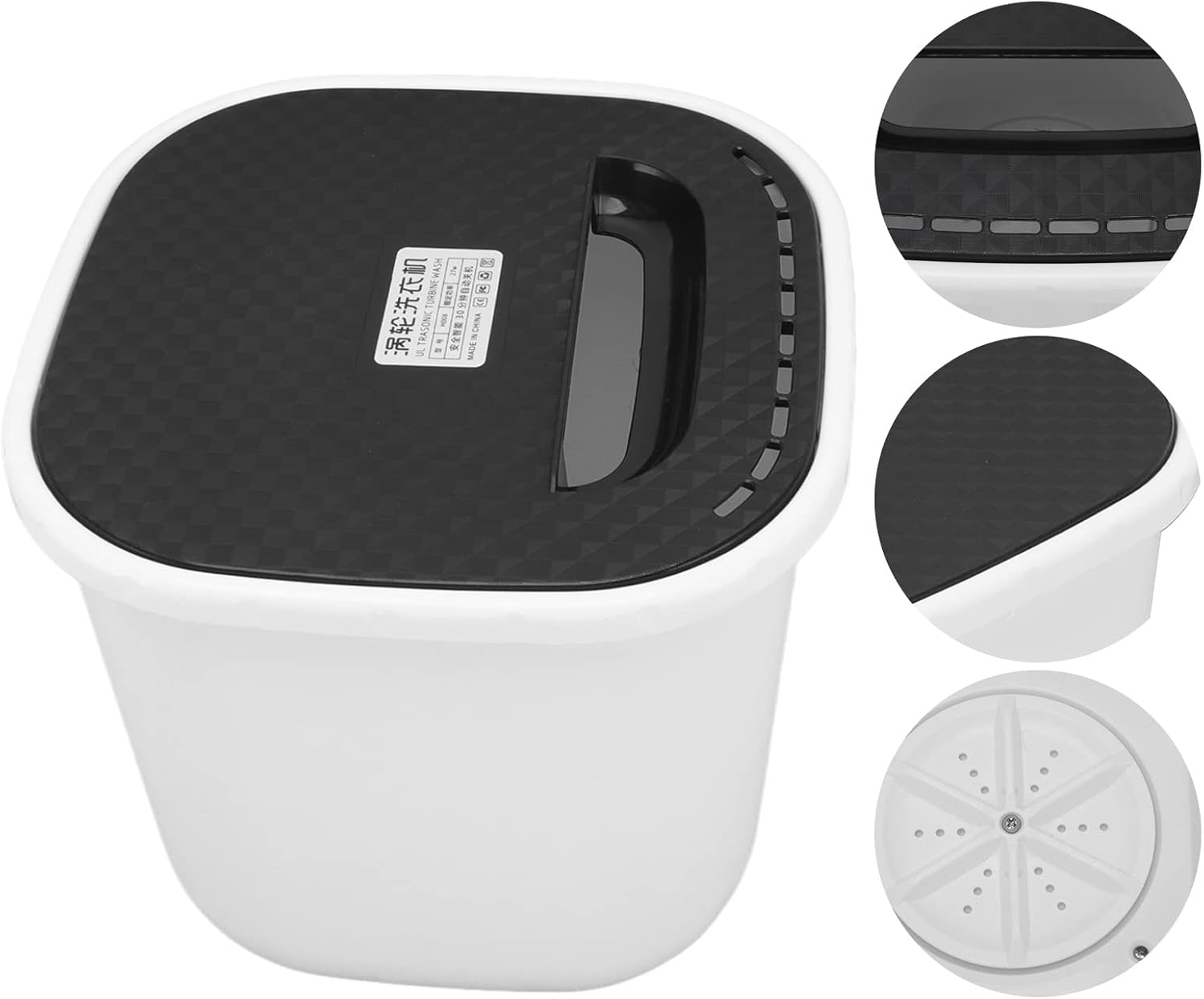 Asixxsix Portable Washing Machine, 6L Mini Underwear Washer Forward and Reverse Rotation 360 Degree Blue Light Deep Compact Laundry Machine for Socks Clothes, Automatic Power Off