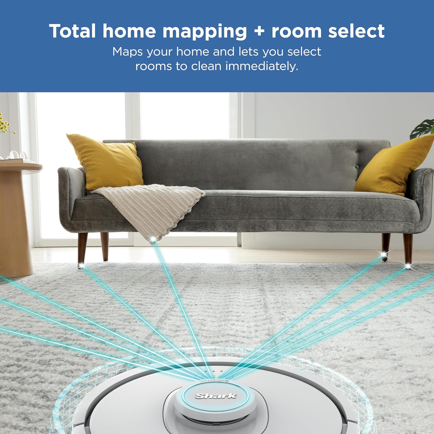 Shark IQ Robot Vacuum with Bagless Self-Empty 60 Day Capacity Base, Multi-Surface Cleaning, Powerful Suction, Pet Hair Pickup, for Carpets & Hardfloors, Home Mapping, White, RV2302AE