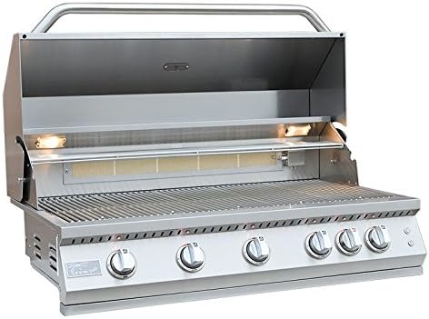 KoKoMo 5 Burner Professional Built-In Gas Grill with Infrared Back Burner | Stainless Steel 87,000 BTUs Liquid Propne Grill for Outdoor Kitchen, Patio Backyard Barbecue & Outside Cooking | 40 Inch