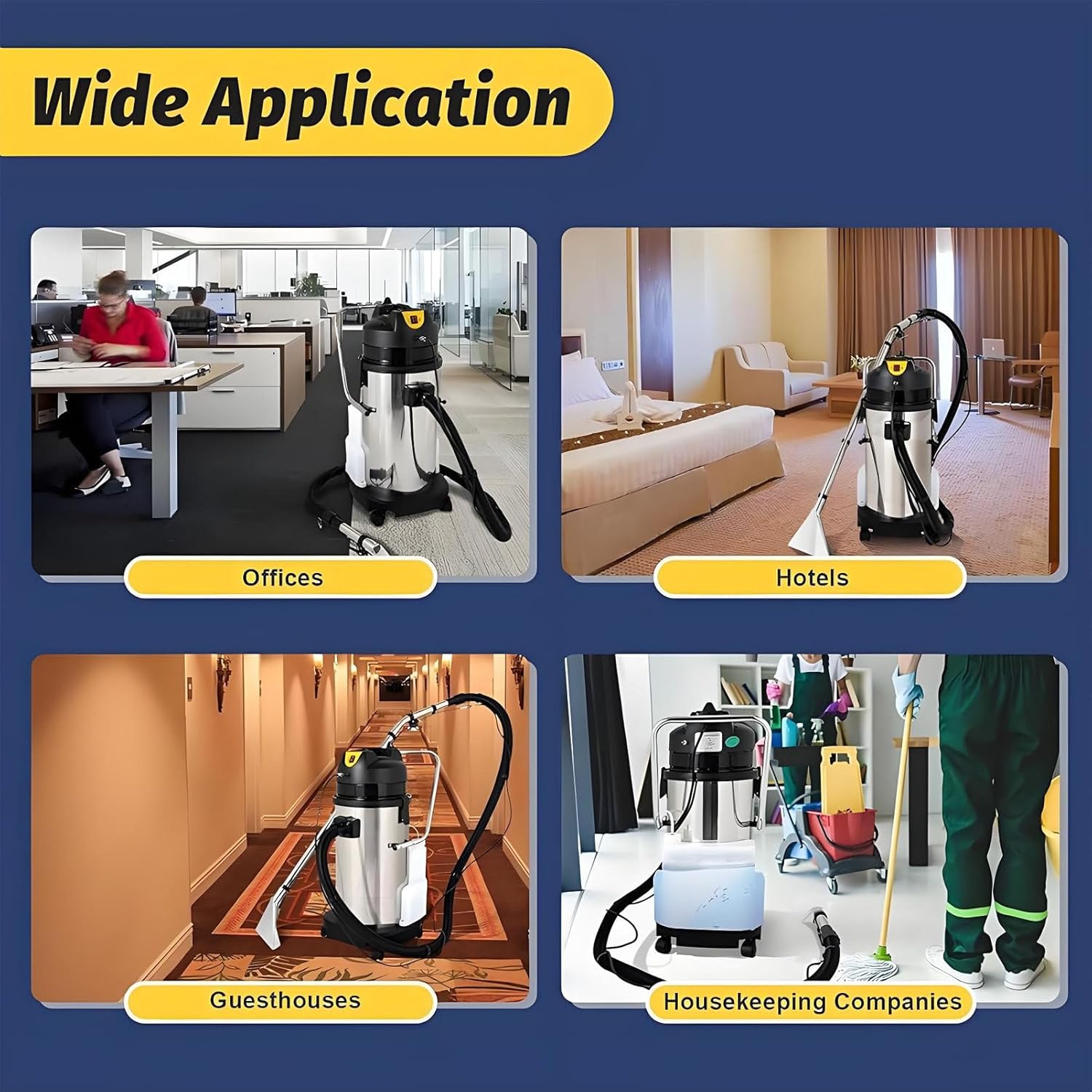 Commercial Carpet Cleaning Machine Vacuum Cleaner Extractor, Sofas Curtains Carpet Shampooer Machine, Portable Carpet Cleaner (40L/10.56gal)