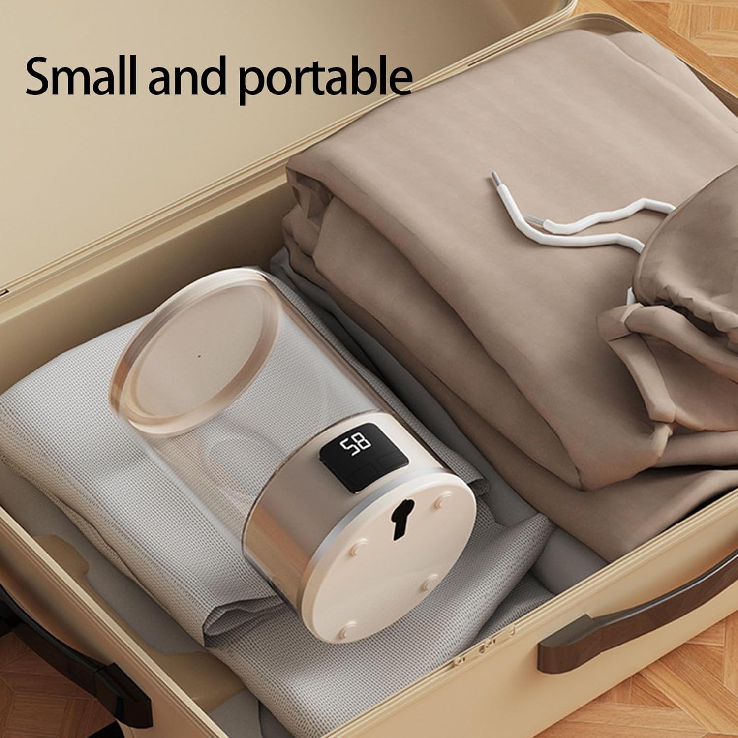 Portable Small Washing Machine 3000mAh Cordless Washer Underwear Cleaner for Socks Travel Camping Apartment Use