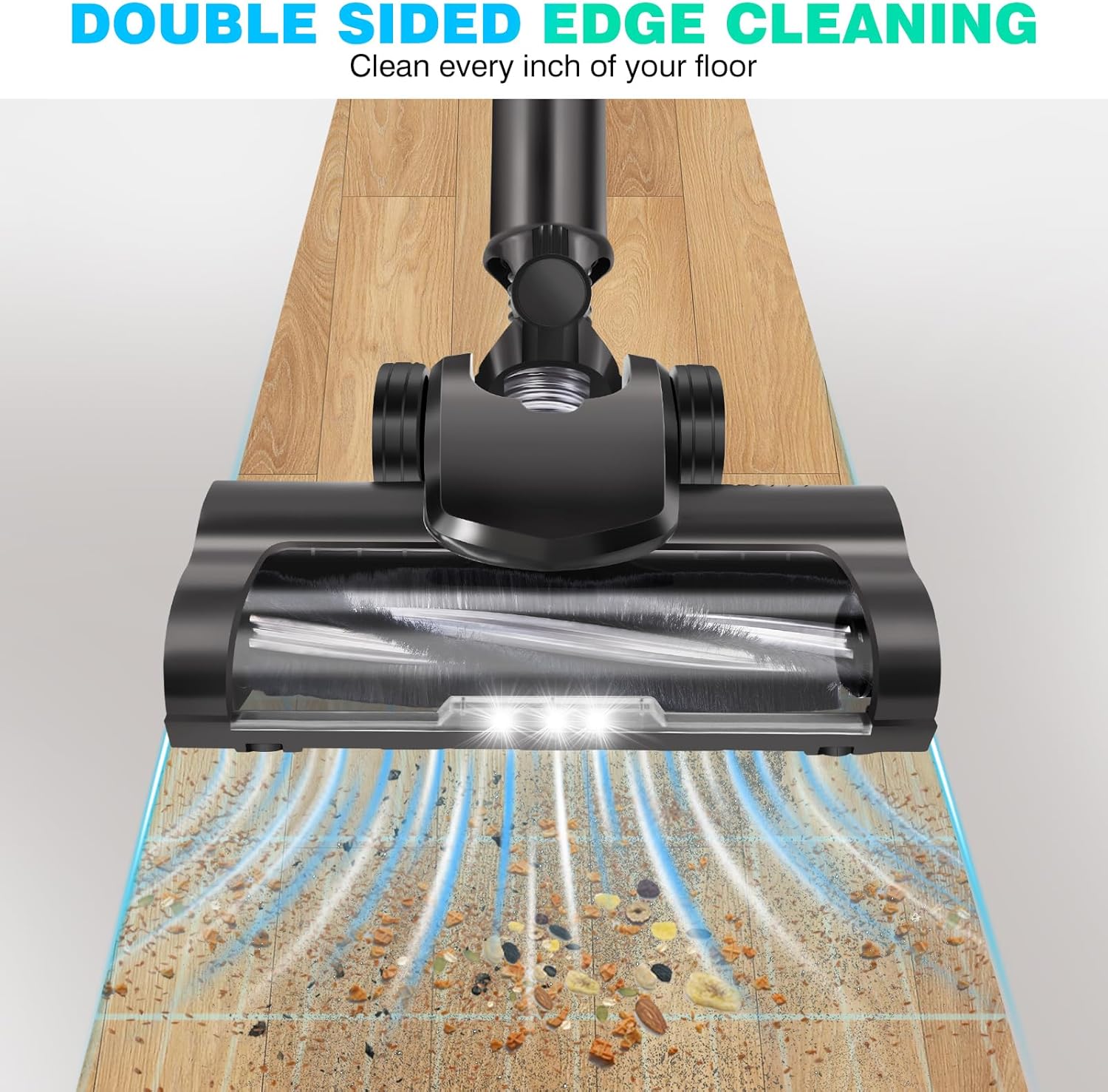 Cordless Vacuum Cleaner, Lightweight Handheld Stick Vacuum, 15KPa Powerful Suction with Brushless Motor, 2 Suction Modes, 6.0Ah Detachable Battery, Cordless Hardfloor Cleaner for Home/Pet Hair/Carpet