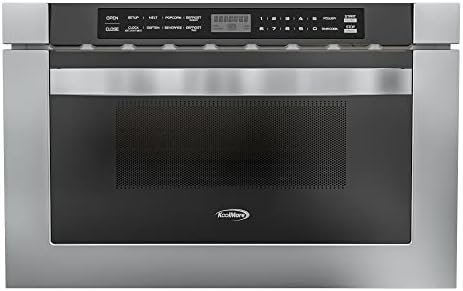 KoolMore 24 Inch Stainless-Steel Microwave Drawer with 1.2 cu. ft. Capacity, 1000W Power with 10 Custom Cooking Levels, Memory, and Timer Functions, Wall-Mounted with Flat Bottom (KM-MD-1SS)