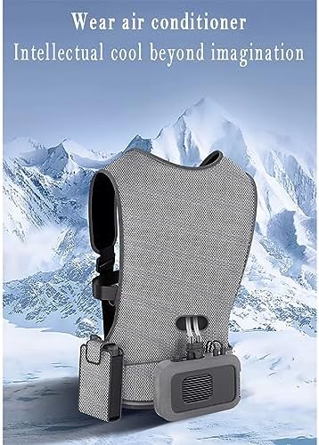 Air Conditioner Clothes, USB Battery Powered Wearable Ac Vest, 2 Levels of Ice Feeling Adjustable, Rapid Drop 12°C, Water Cooling, Skin-Friendly and Breathable