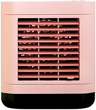 Portable Air Conditioner, Evaporative Air Cooler, Small Cooling Fan, 3 Speeds, 2000mAh Battery Powered & USB Rechargeable Mini Air Conditioner for Room Camping Car Office (Color : Pink)