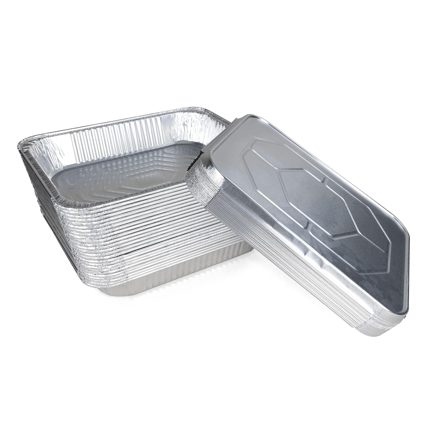 IDL Packaging Half-Size Aluminum Steam Table Pans with Lids - Medium, 13