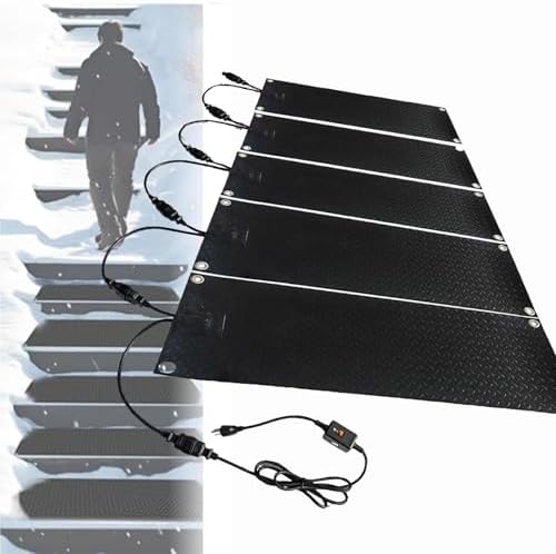 Heated Snow Melting Mats for Stairs & Entrances - Non-Slip Ice Melts, Available in 1-5 Pieces, Winter Safety Solutions for Ice and Snow Removal
