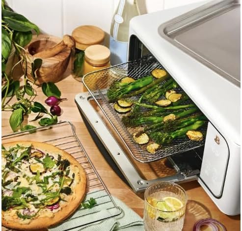 Beautiful Infrared Air Fry Toaster Oven, 9-Slice, 1800 W, by Drew Barrymore (White)