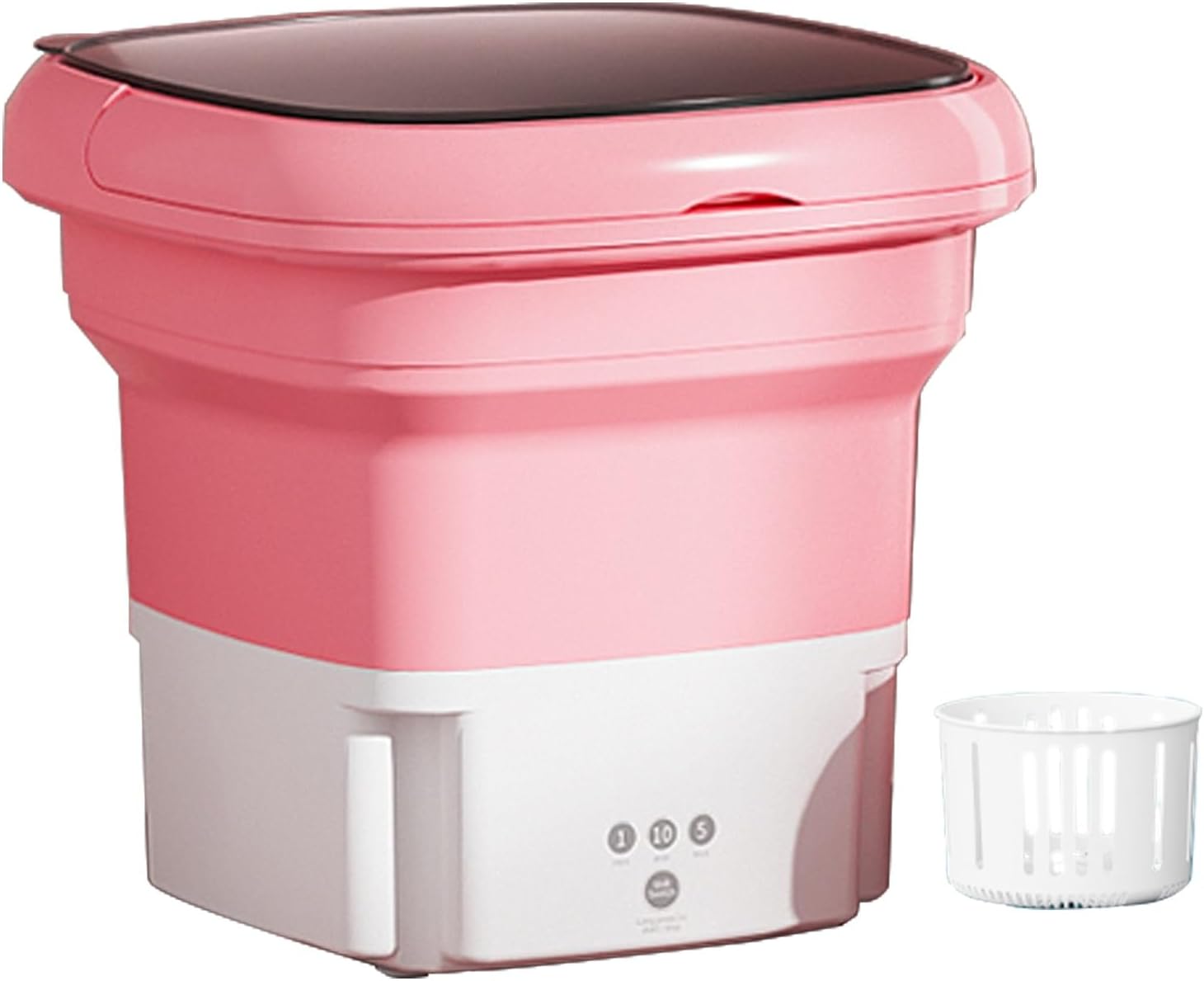 THAMBA 3 L Small Portable Mini Folding Washing Machine, Travel, Work Out, Camping, Apartment Necessities, Washable Socks, Small Laundry (Color : Red+Blue Light)