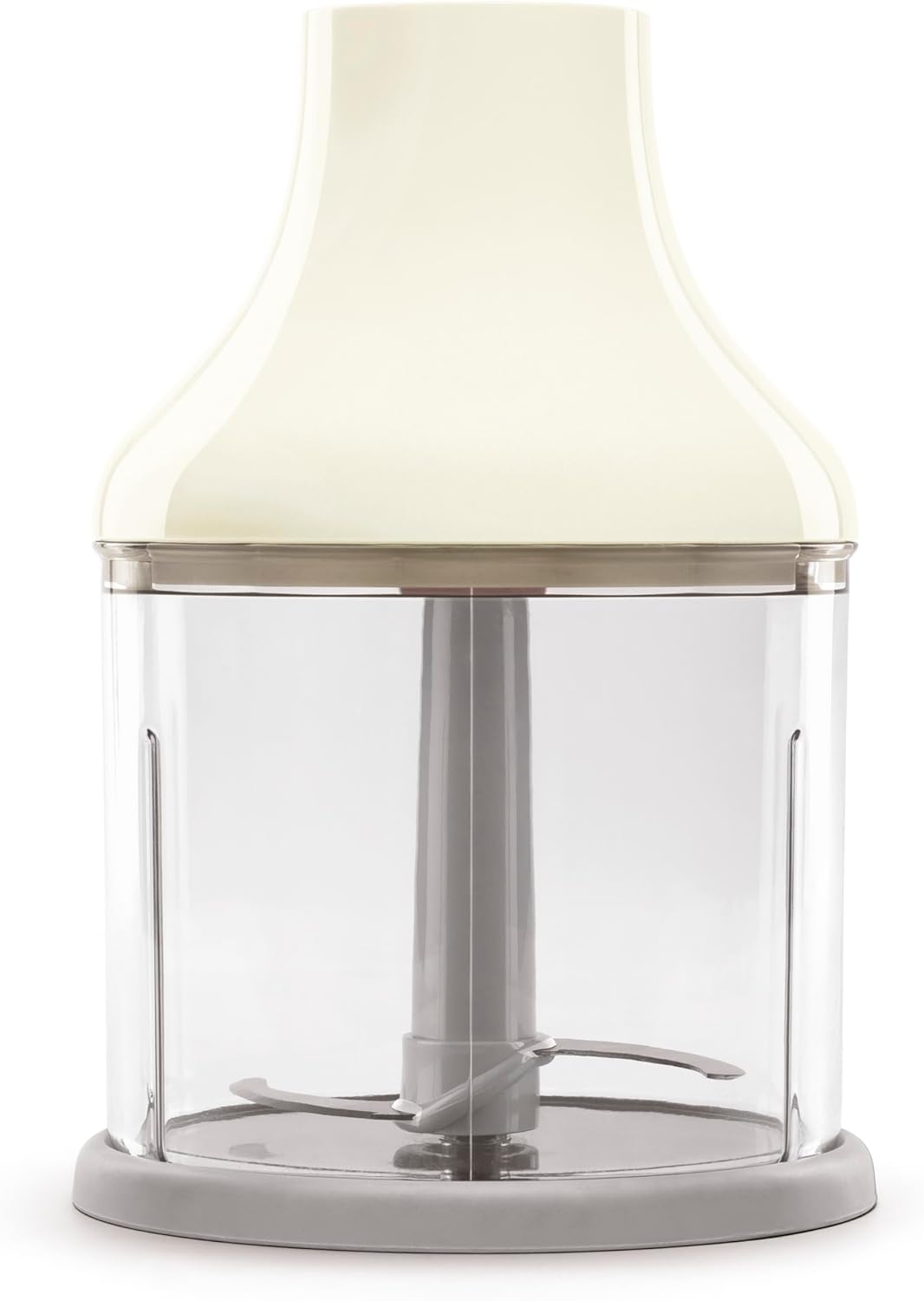 SMEG Handheld Immersion Blender with Beaker, Chopping Bowl w/Lid, Wire Whisk, 5 Speed Controls, made with Stainless Steel Blades and Ergonomic Design (Cream)