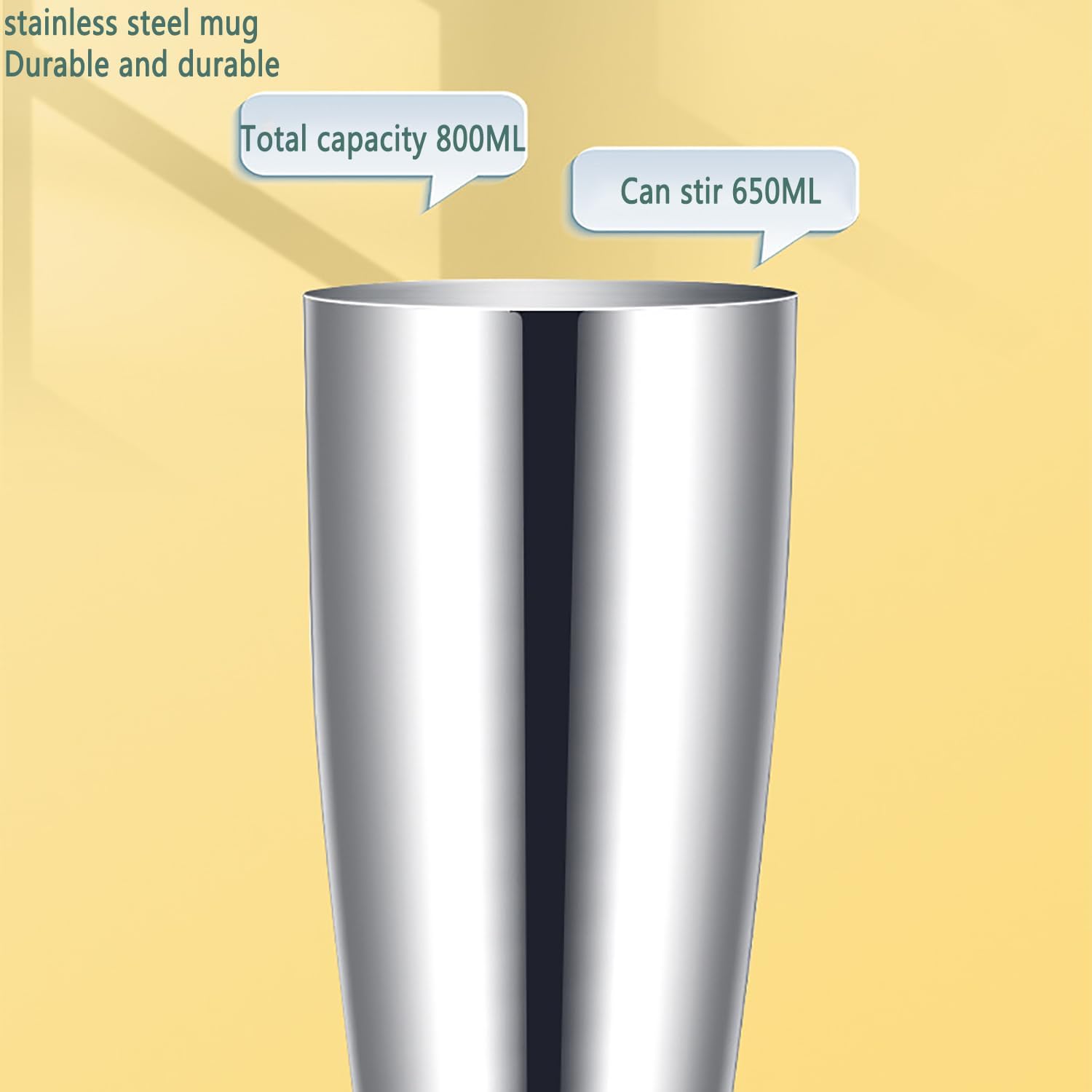 Portable Milkshake Mixer, 180W Commercial Milk Shake Machine with 800 Ml Stainless Steel Cups, Motor Speed 18000 Rpm, Efficient Blending and 2 Gear Speed Adjustable for Commercial and Home