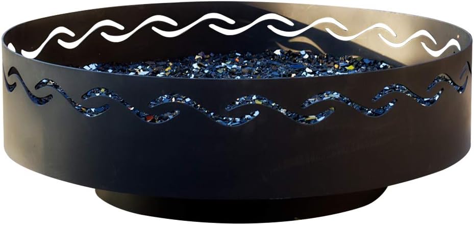 Fire Pit Art Fire Surfer Wood Burning Fire Pit Bowl Outdoor Patio Furniture Steel Firepit Iron Oxide Finish Portable Campfire