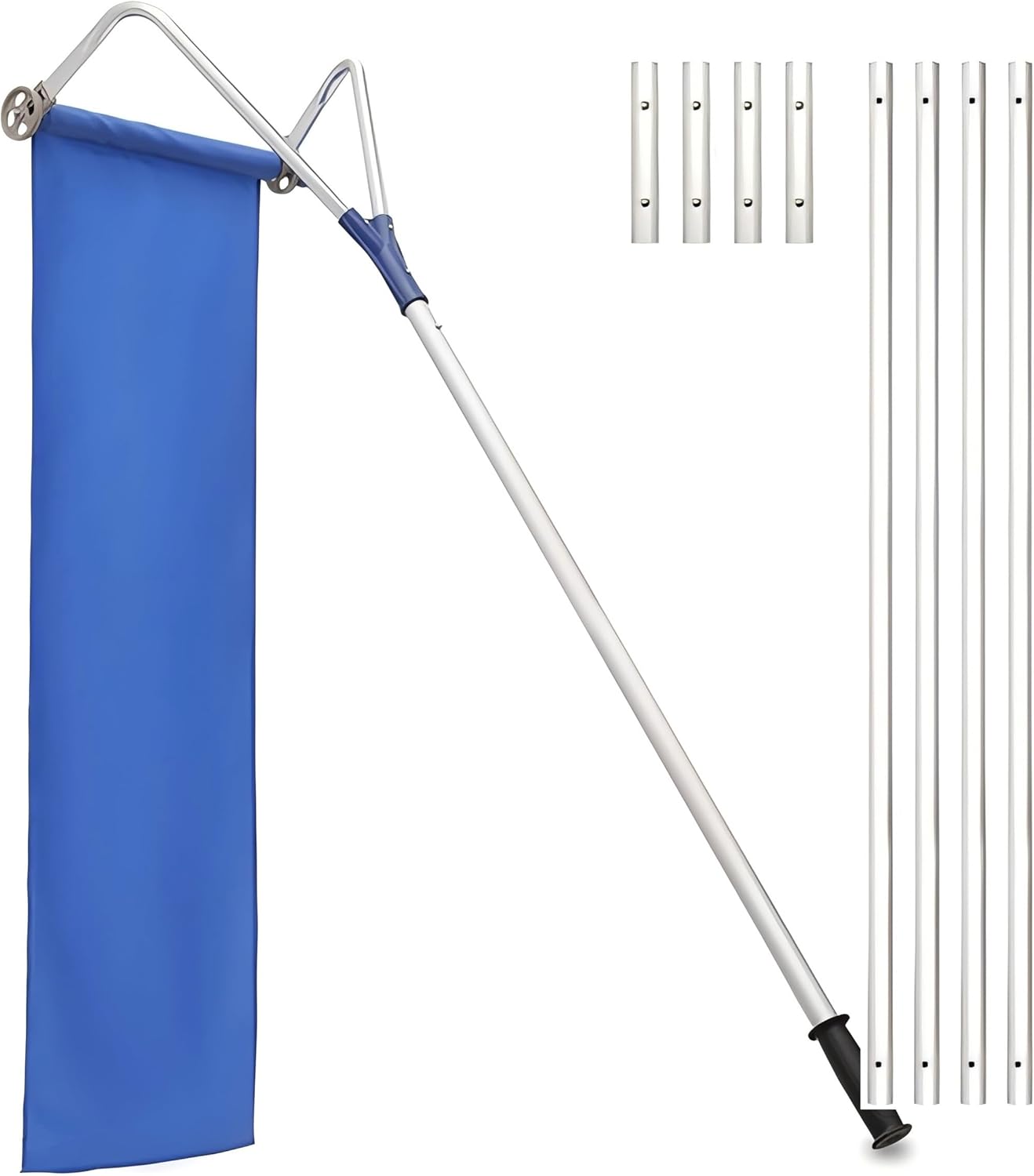 Snow Roof Rake - Aluminum Snow Rake with Extendable Handle and Sturdy Snow Slide, 5-Sections Tubes for Effective Snow Removal and Ice Prevention on Roofs