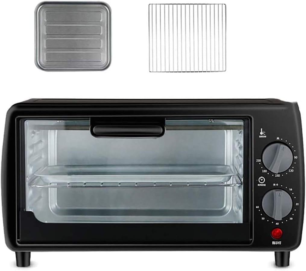 oven mini oven air fryer oven Mini Oven 9L,and 600 W Power Adjustable Temperature 0-230 ℃ and 60 Minute Timer 3-Layer Household Baking Electric Oven Happy Life Toaster Oven Air Fryer,