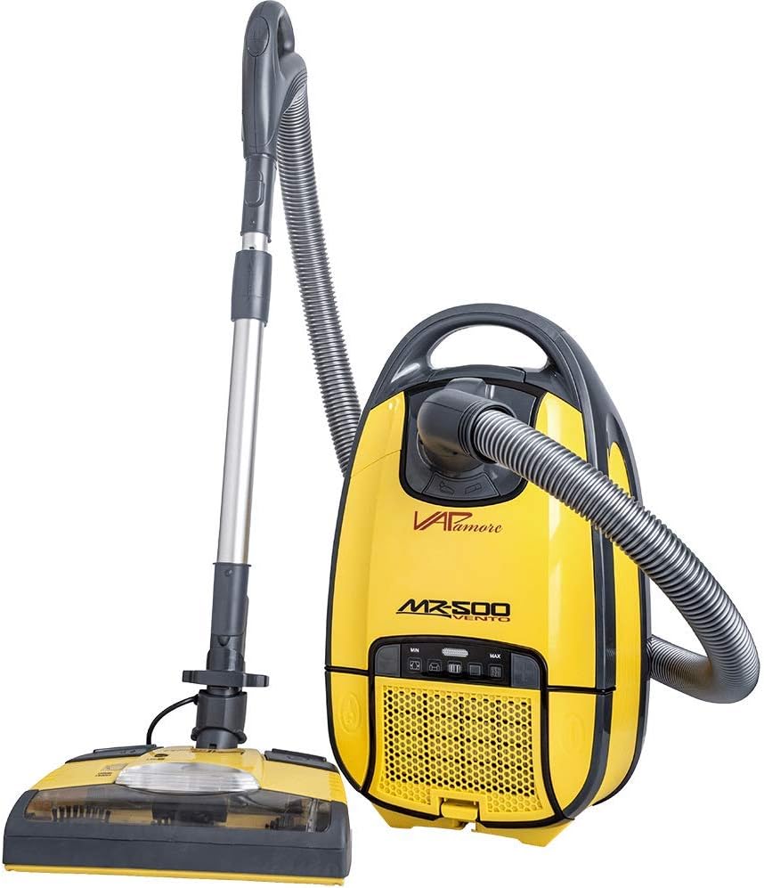 Vapamore MR-500 Vento Canister Vacuum Cleaner, Professional Grade Multipurpose Canister Vacuum with Attachments to Clean Multi Surfaces, Includes Powerful Pet Hair Tools, HEPA Filtration