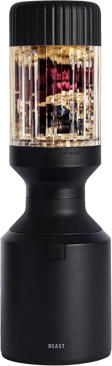 Beast Blender | Sleek Kitchen Countertop Design, Patented Blending Technology | Take Smoothies & Shakes To-Go with NEW Portable Straw Cap System (Carbon Black)