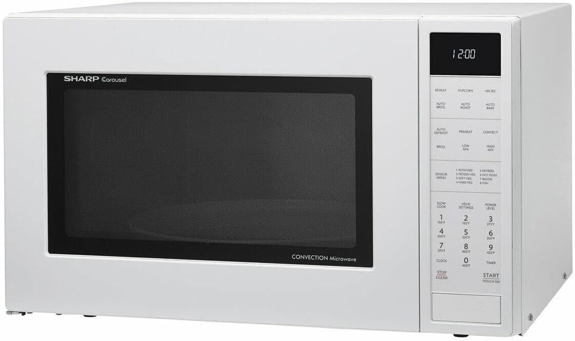 Sharp SMC1585BW 1.5 cu. ft. Microwave Oven with Convection Cooking, Auto Defrost in White