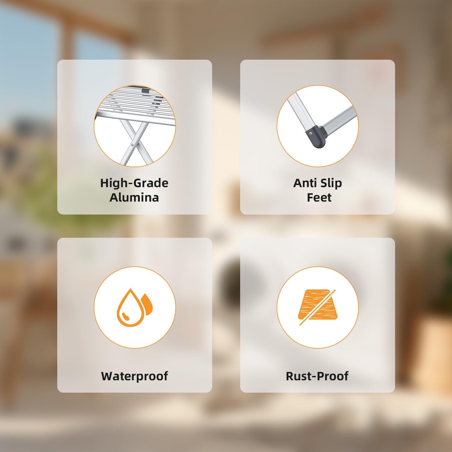 Clothes Drying Rack, Foldable Laundry Rack for Indoor Outdoor, 10pcs Sock Clips, Collapsible Space-Saving Drying Rack for Clothes Towels Dolls, White (Gray)