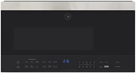 BRAMA Microwave Oven 1000-Watts Over the Range with Sensor Cook and Defrost, Pre-Set Cooking Modes, Child Safety Lock, Electronic Control Panel and Glass Turntable and Hidden Vent, 1.6 Cu.Ft., Black