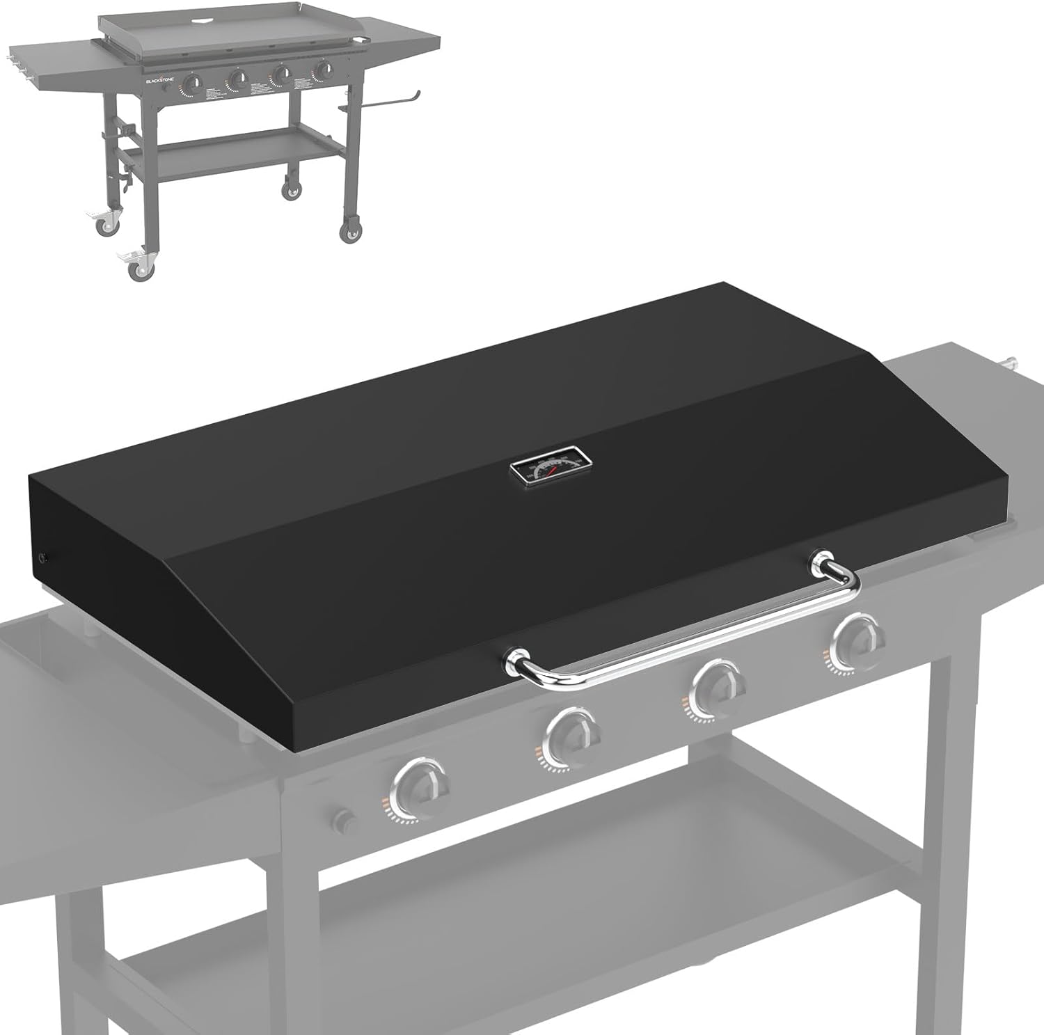 Upgrade Hinged Lid for Blackstone 36 Inch Omnivore Griddle 1554 2266 2177 1984 2210 2212 Griddle Hard Cover, Grill Hood Flat Top with Thermometer for Blackstone 5856