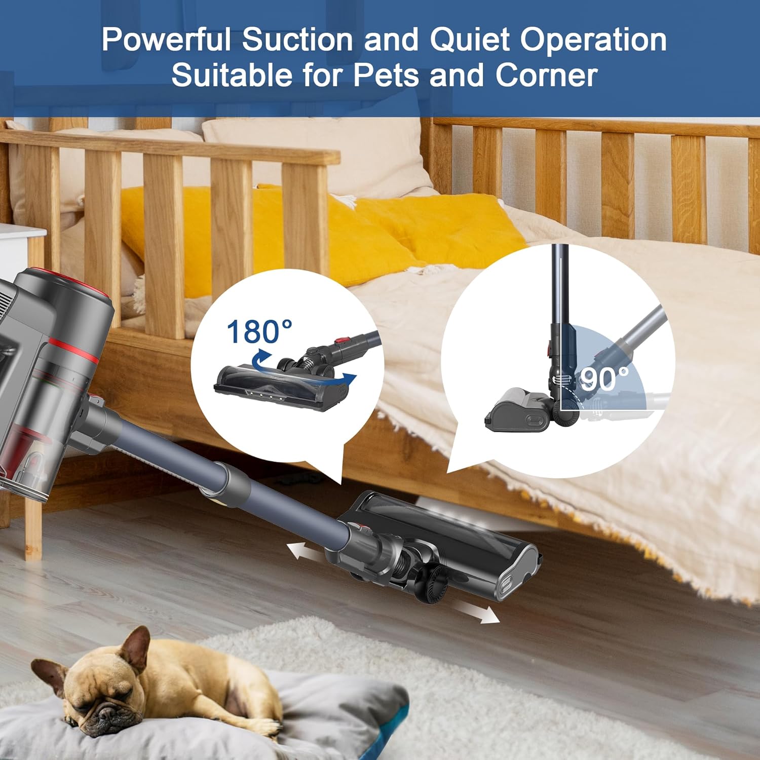 Intercleaner Corded Vacuum Cleaner, 20KPa Powerful Suction with 600W Motor Electric Floor Brush, Lightweight 4 in 1 Bagless Stick Vac with Handheld, for Hardwood Floor Carpet Car Pet Hair