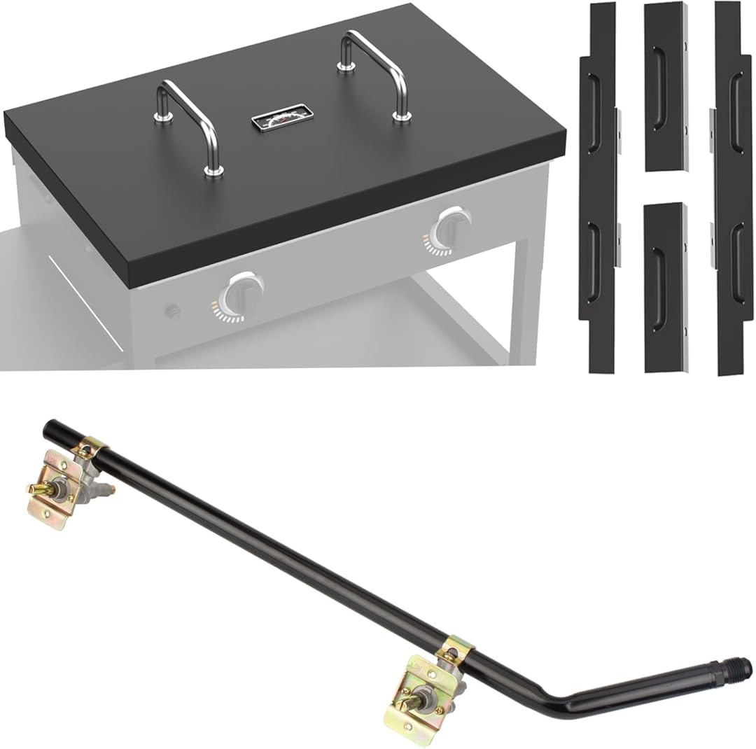 5003 Hard Top Lid Cover and Burner Valve with Gas Pipe for Blackstone 28 Inch Griddle, Perfect Replacement for Blackstone 28-inch Grills Accessory