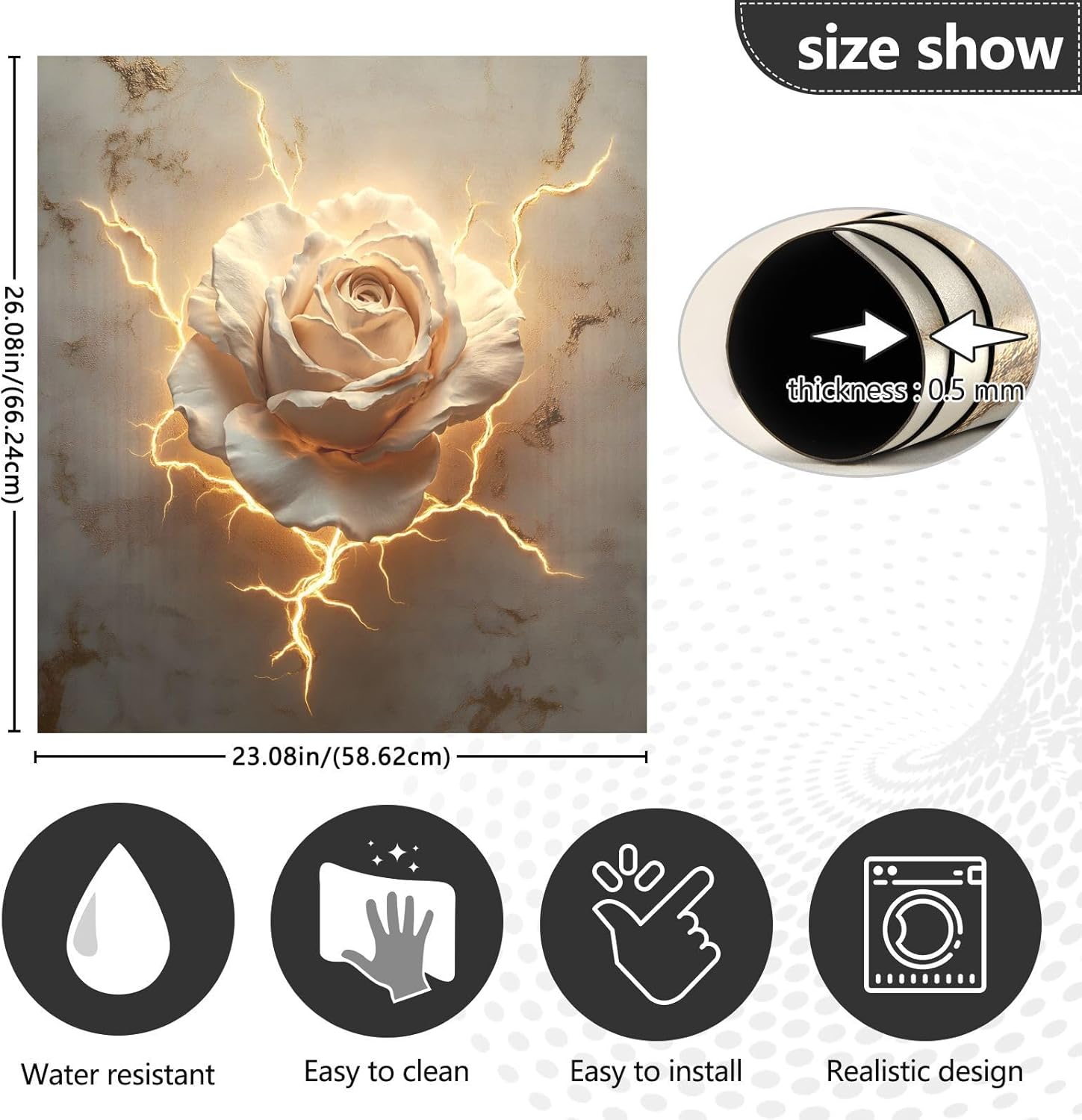 Dishwasher Magnet Cover Large Magnetic Stickers Yellow Rose Front Dishwasher Cover Reusable Decal for Home Kitchen Anti-Scratch Refrigerator Decorative Lid Washing Machine Laundry 23