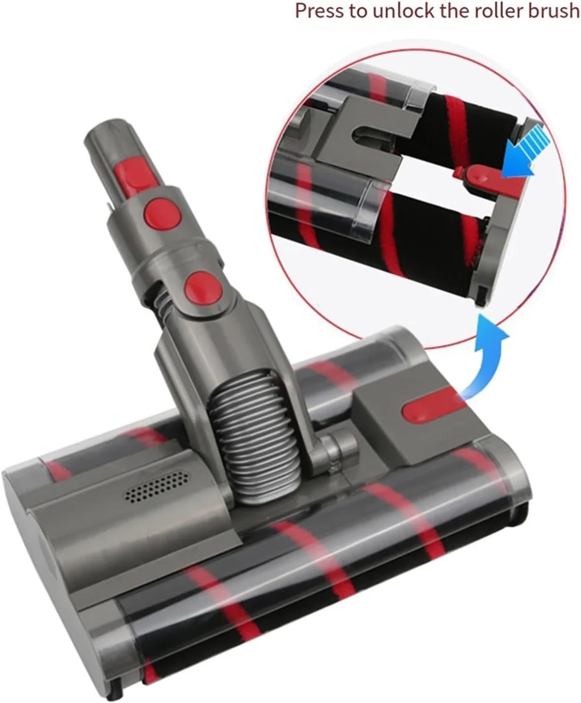 Vacuum Head Replacement Motor Head Soft Roller Cleaner Head Double Roller Brush ，Compatible for Dyson ，v19/21