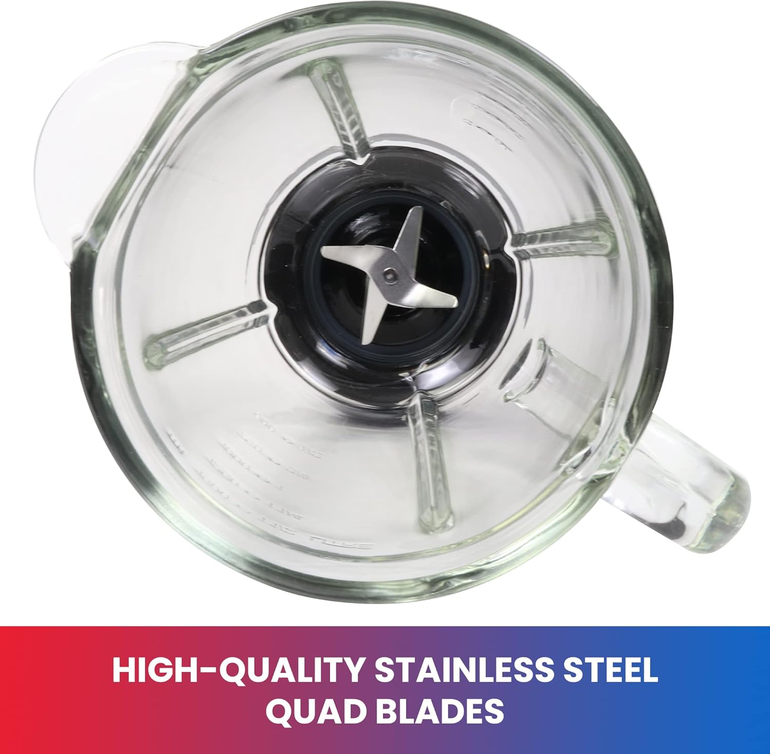 Total Chef Countertop Blender – Electric Mixer for Smoothies, Ice Crush & Pulse Function, Heavy Duty Glass Pitcher licuadora With 6 Speed, Kitchen Appliance, Dishwasher-Safe Jar, Black